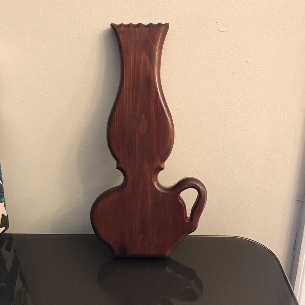 Vintage oil lamp wooden plaque